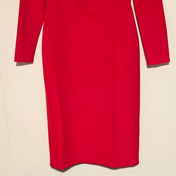 Maggy London Dress Scalloped Neck Long Sleeve Career Evening Cocktail - Picture 4 of 12